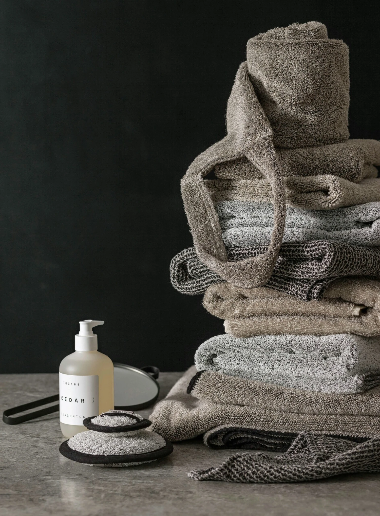 Handtuch Leinen-Frottee 70x140 Cm, Natur / Schwarz 5 Handtuch Leinen-Frottee 70x140 Cm, Natur / Schwarz – Bild 3