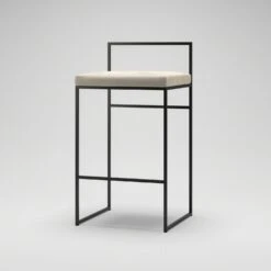 Barhocker Mit Rückenlehne 80 Cm, Schwarz / Beige Samt -Möbel Verkauf department barhocker niedrig hoch ruckenlehne 115