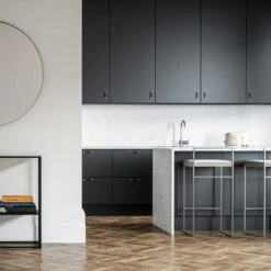 Barhocker Mit Rückenlehne 90 Cm, Grau / Beige Samt -Möbel Verkauf department barstuhl mit hoher ruckenlehne schwarz 194