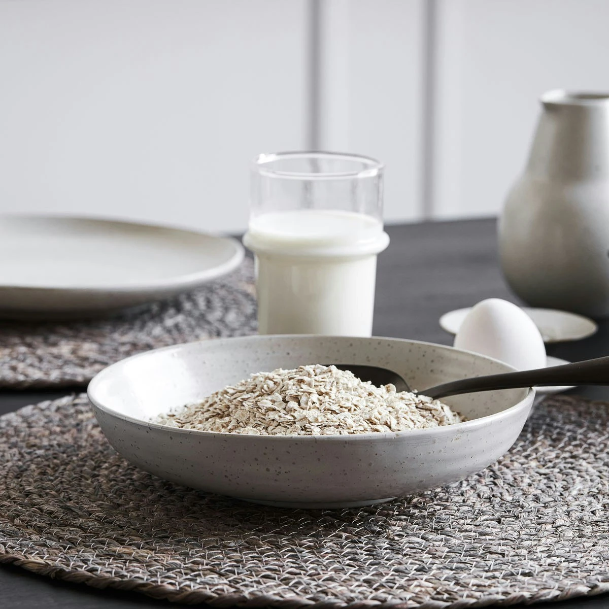 House Doctor Pion Tiefer Teller 19 Cm, Weiß / Grau 4 House Doctor Pion Tiefer Teller 19 Cm, Weiß / Grau – Bild 2