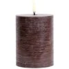 LED Stumpenkerze 7,8 X 10,1 Cm, Braun
